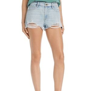 Frame Le Grand Garcon Raw-Edge Denim Shorts